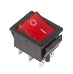 Переключатель кнопочный миниатюрный Выключатель клавишный 250В 15А (6с) ON-ON с подсветкой (RWB-506; SC-767) красн. Rexant 36-2350