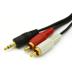 Соединительные кабели REXANT Шнур  3.5мм  стерео штекер - 2 RCA  1.5М (17-4202)