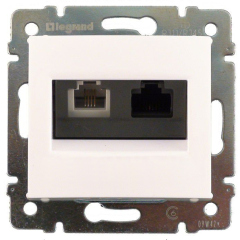 Розетки антенные, информационные, коммуникационные Legrand DIY Valena Бел Розетка RJ11/RJ45 Cat6 UTP (695339)