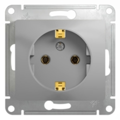 Schneider Electric Glossa Алюминий Розетка с заземлением (GSL000343)
