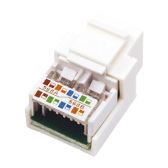 Разъемы Ethernet Модуль Keystone Jack RJ-45(8P8C), UTP, CAT 5e, тип 180 градусов, белый REXANT  (03-1011)