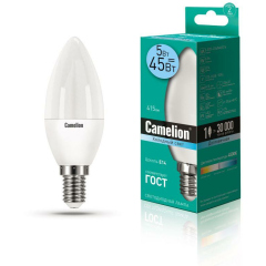 Лампа светодиодная LED5-C35/845/E14 5Вт свеча 4500К бел. E14 405лм 220-240В Camelion 12032