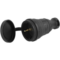 Разъем каучуковый с заземл. прям. 16А IP44 черн. Эра Б0044541