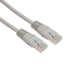 Патч-корды медные Шнур коммутационный, патч-корд U/UTP RJ45-RJ45, CAT 5e, LSZH серый, 1м REXANT (18-8002)