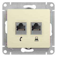 Schneider Electric Glossa Беж Розетка компьютерная RJ45 кат.5E (GSL000281K)
