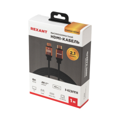 Кабель REXANT HDMI - HDMI 2.1 длина 1 метр GOLD